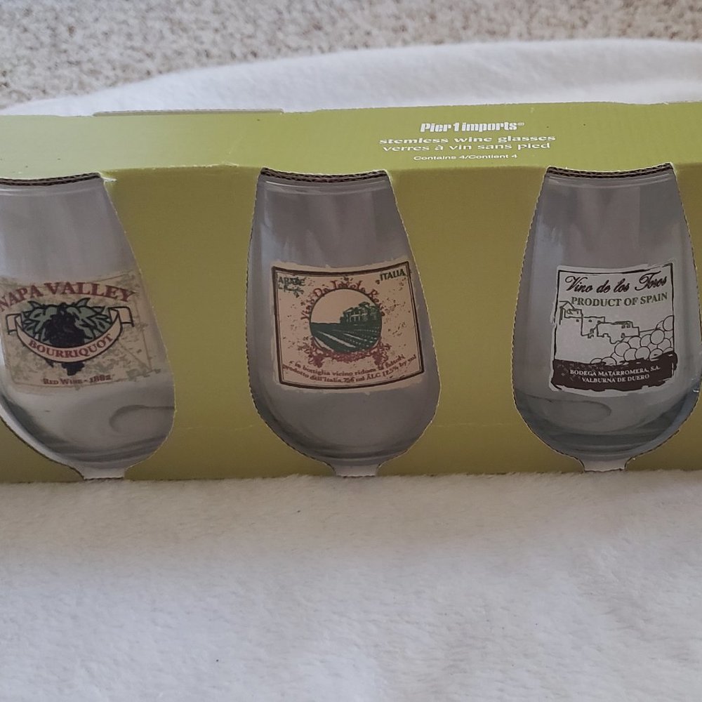 Stemless Wine Glasses - Set of 4